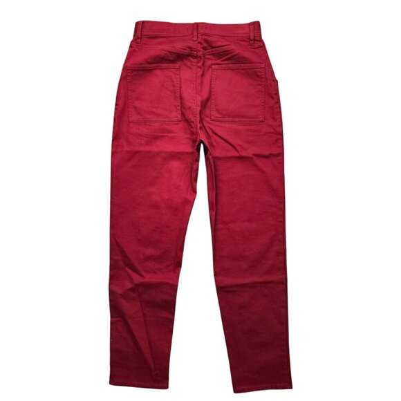 Wilfred Aritzia NWT Red Denim Button Fly Pant w/ Large Front Pockets Sz 8 - Picture 6 of 10